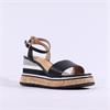 Repo Cork Platform Wedge Sandal - Black Combi